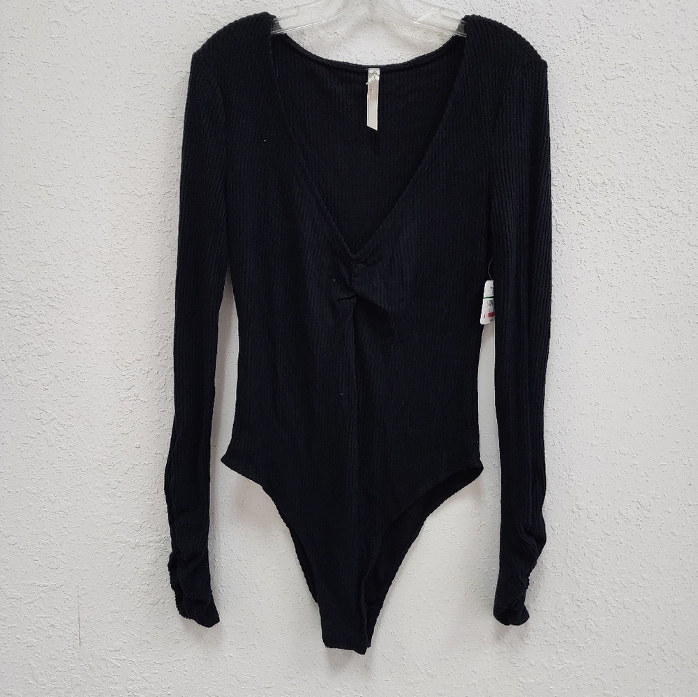 NEW! FREE PEOPLE  Blouse black Large - Picture 6 of 6